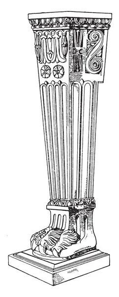 Soporte Mesa Antiguo Trapezophoron Ornamentación Pierna Generalmente Mármol Parte Superior — Vector de stock