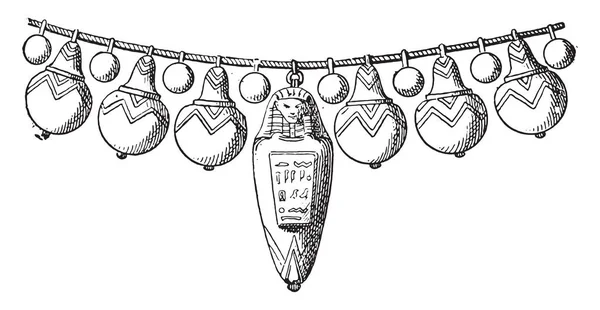 ジュエリー ミイラ ヴィンテージ刻まれた図 — ストックベクタ