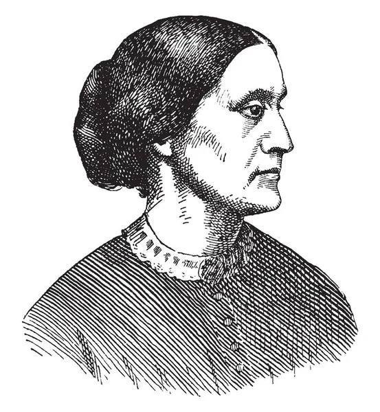 앤서니 1820 1906 그녀는 빈티지 그림에서 여성의 참정권을 미국의 사회적인 — 스톡 벡터