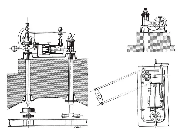 Configuración Del Dispositivo Turbinas Cortes Eje Del Cilindro Vistas Finales — Archivo Imágenes Vectoriales