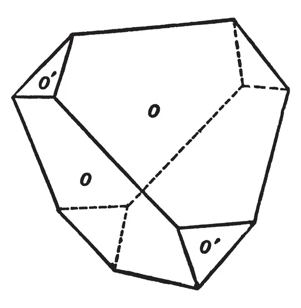 この図は 肯定的 否定的な四面体の組み合わせ ビンテージの線描画や彫刻イラストを表します — ストックベクタ