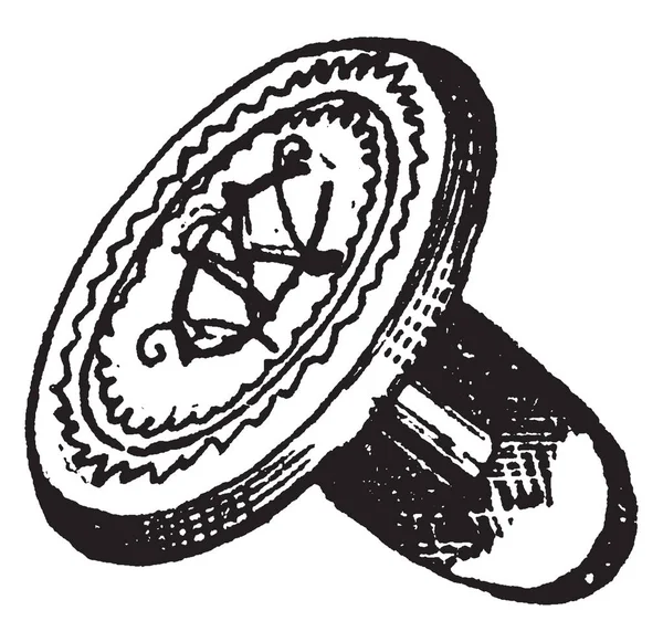 Стад Має Своєрідну Декоративну Кнопку Або Ловить Сорочку Вінтажний Малюнок — стоковий вектор