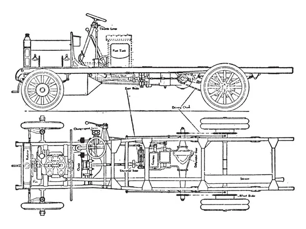 Этом Изображении Изображен Фургон Honda Грузовик Изображением Внутреннего Сгорания Side — стоковый вектор