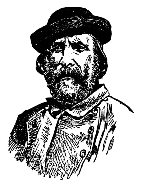 Giuseppe Garibaldi 1807 1882 Était Général Homme Politique Nationaliste Italien — Image vectorielle