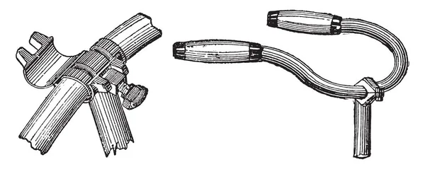 브래킷 빈티지 새겨진된 베어링 1875 — 스톡 벡터