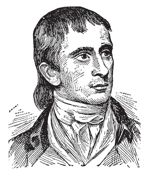 Robert Bloomfield 1766 1823 Hij Een Engels Dichter Vintage Lijntekening — Stockvector