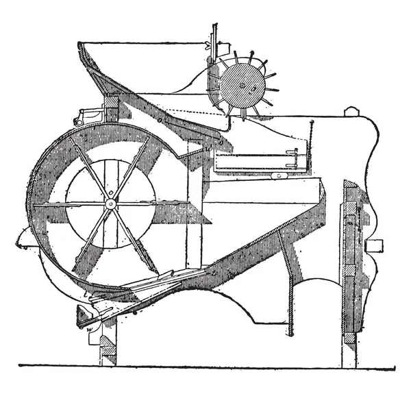 Reißen Der Winnower Hornsby Vintage Gravierte Illustration Industrieenzyklopädie Lami 1875 — Stockvektor