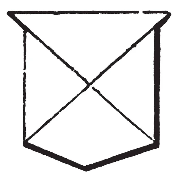 Pro Saltier Geviertelt Wird Durch Zwei Diagonale Linien Vintage Linienzeichnung — Stockvektor