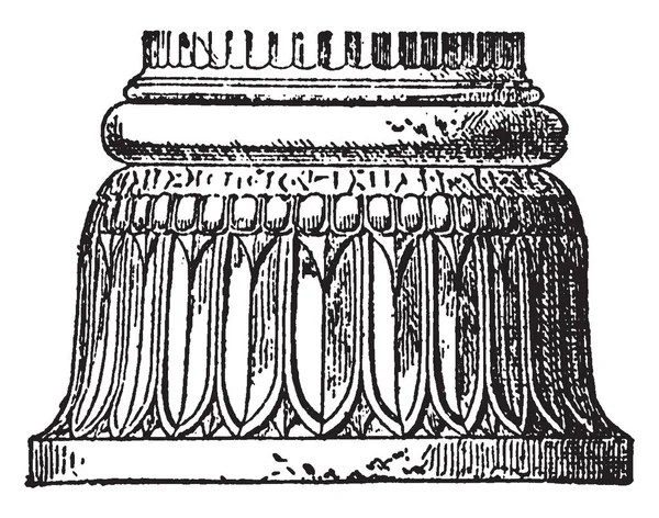 Arquitectura Persa Son Base Columna Persépolis Dibujo Línea Vintage Ilustración — Vector de stock