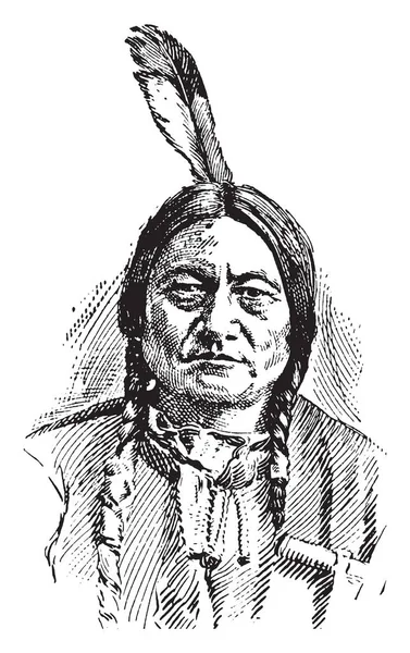 Sitting Bull 1837 1890 Hij Een Indiase Krijger Van Sioux — Stockvector