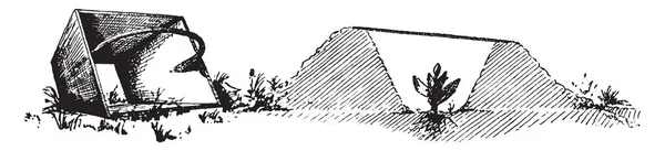 Esta Ilustración Representa Forcing Hill Que Greenhouses Cold Frames Dibujo — Vector de stock