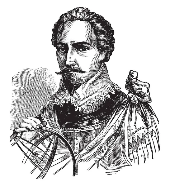 Sir Humphrey Gilbert Servi Sous Règne Reine Elizabeth Été Pionnier — Image vectorielle