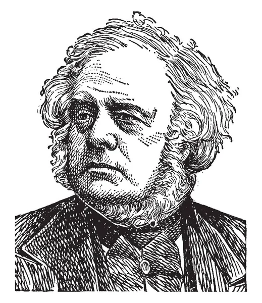 John Bright 1811 1889 Fue Estadista Radical Liberal Británico Orador — Vector de stock