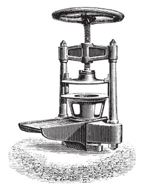 Appretage, vintage oyulmuş illüstrasyon için basın. Endüstriyel ansiklopedi E.-O. Lami - 1875