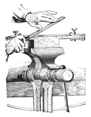 Lehim inceltme, vintage illüstrasyon kazınmış. Endüstriyel ansiklopedi E.-O. Lami - 1875