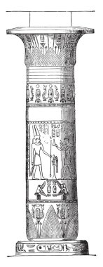 Thebes sütunun, vintage illüstrasyon kazınmış. Endüstriyel ansiklopedi E.-O. Lami - 1875