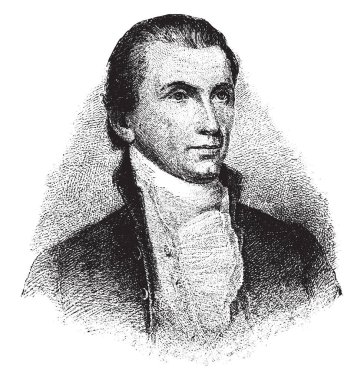 James Monroe, 1758-1831, o bir devlet adamı, 1817 ABD'den 1825 için beşinci Başkanı ve sekizinci Amerika Birleşik Devletleri Sekreteri Savaş, vintage çizgi çizme veya oyma illüstrasyon yapıldı.