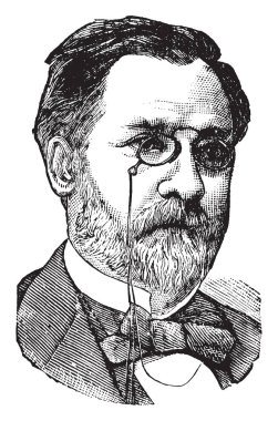 Louis Pasteur, Fransız biyolog, mikrobiyolog ve kimyager, vintage çizgi çizme veya oyma illüstrasyon o 1822-1895, kimyager