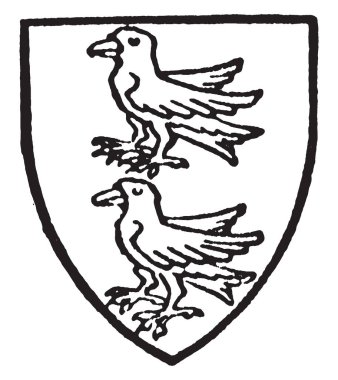 Altın iki corbies samur, çizim veya şekil oyma vintage çizgi Corbet delik.