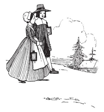 Hornbooks çocuklarla ya da bir parça, karton kaplı, boynuz, çevrili levha, vintage çizgi çizme veya oyma illüstrasyon yapılmış.