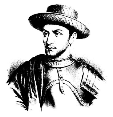 Louis XI Fransa, vintage illüstrasyon