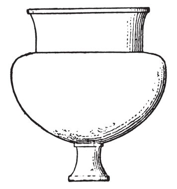 Mısır vazo, vintage illüstrasyon kazınmış.