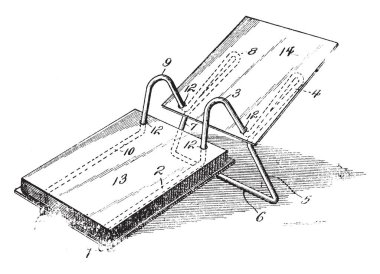 Bu illüstrasyon ofis kullanımı, vintage çizgi çizme veya oyma illüstrasyon yönelik bir sahibi olan takvim destek temsil eder..
