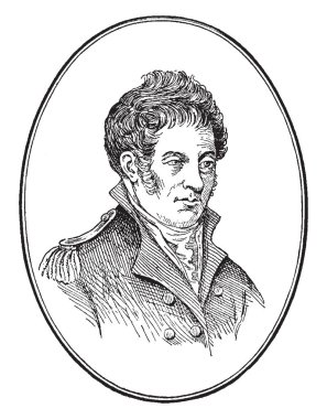 Meriwether Lewis, 1774-1809, o bir Amerikan explorer, asker, siyasetçi ve genel yönetici, Lewis ve Clark'ın seferi, vintage çizgi çizme veya oyma illüstrasyon lideri olarak ünlü yapıldı.