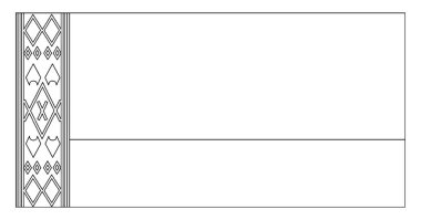 Bayrak beyaz, 2009, bu bayrak farklı boyutta iki yatay bantlar ayrılmıştır, bu süsleme desen sol tarafında, vintage çizgi çizme veya oyma illüstrasyon 