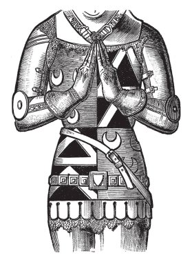 Jupon, efendim Edmund de Thorpe büst, vintage çizgi çizme veya oyma illüstrasyon.