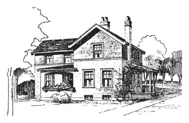 Zona ev ve sıva tasarım, çizim veya oyma bir bina, vintage çizgi en üst kısmında kaplama olduğunu