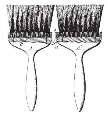 Kıllar, vintage çizgi çizme veya oyma illüstrasyon aygıtlarla tel tel fırça başvurduğu.