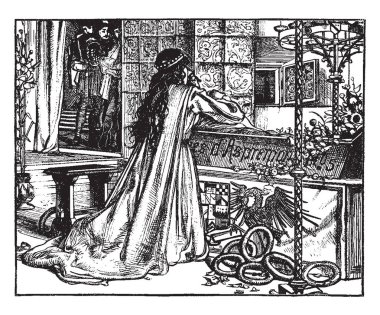 Ölü aşk M.J. Lawless 1862 yılında, vintage çizgi çizme veya oyma illüstrasyon tarafından oluşturulmuş.