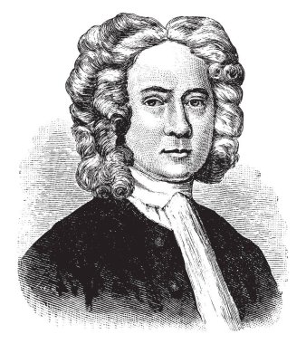 Peder Dr Blair, 1656-1743, İskoç bir papaz, bir eğitimci ve üniversite William ve Mary Williamsburg, vintage çizgi çizme veya oyma illüstrasyon kurucusu olduğunu