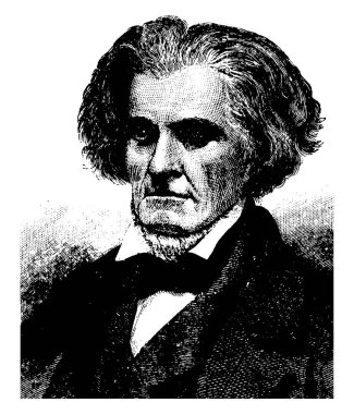 John Caldwell Calhoun, 1782-1850, o bir devlet adamı ve Güney Carolina ve Amerika Birleşik Devletleri 1825 itibaren 1832 yedinci Başkan Yardımcısı politik kuramcı, vintage çizgi çizme veya oyma illüstrasyon yapıldı.