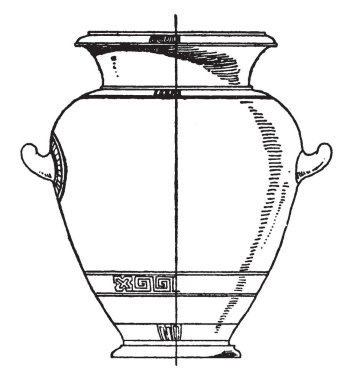 Yunan Urn boyalı kil, onun kullanılan cenaze törenlere bir depo ashe, vintage çizgi çizme veya oyma için tasarlanmıştır.