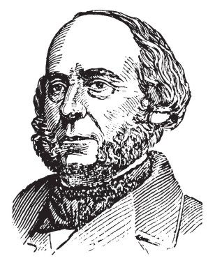 John Ericsson, 1803-1889, o bir İsveç asıllı ABD'li mucit ve makine mühendisi vida pervane, biri en etkili makine mühendisleri şimdiye kadar vintage çizgi çizme veya oyma illüstrasyon olarak ünlü icat oldu