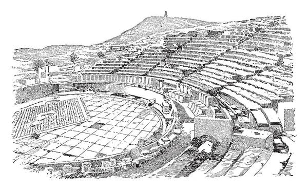 Театр Диониса Один Самых Ранних Театров Открытым Небом Eleuthereus Большой — стоковый вектор
