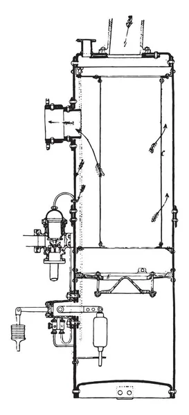 Separator Steam Trap Belleville System View Cut Vintage Engraved Illustration — Stock Vector