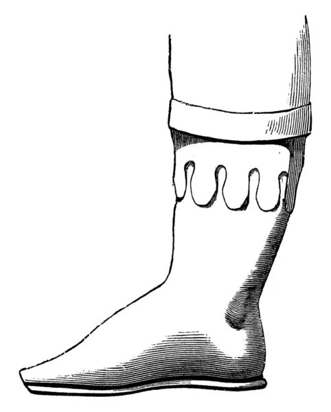 Mulleus Boots Vintage Illüstrasyon Kazınmış Endüstriyel Ansiklopedi Lami 1875 — Stok Vektör