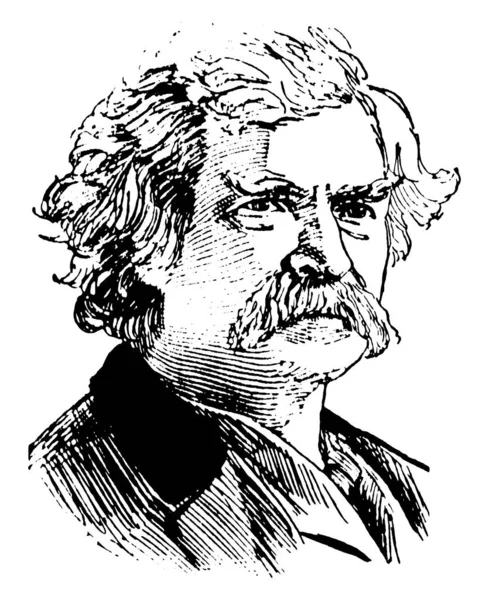 Samuel Clemens 1835 1910 Fue Importante Escritor Estadounidense Missouri Famoso — Archivo Imágenes Vectoriales