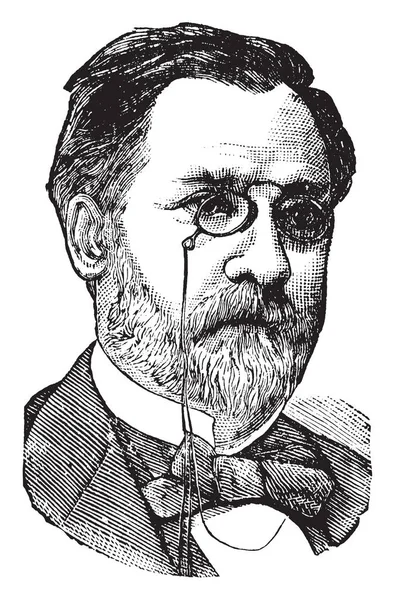 Louis Pasteur 1822 1895 Byl Francouzský Biolog Mikrobiolog Chemik Vintage — Stockový vektor