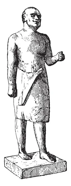 埃及前帝国雕像 复古雕刻插图 — 图库矢量图片