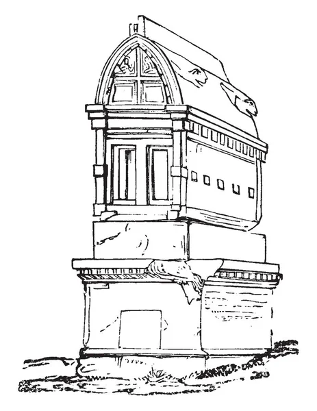 Romeinse Bouwwerk Een Hoog Stenen Structuur Klassieke Griekse Architectuur Toepassing — Stockvector