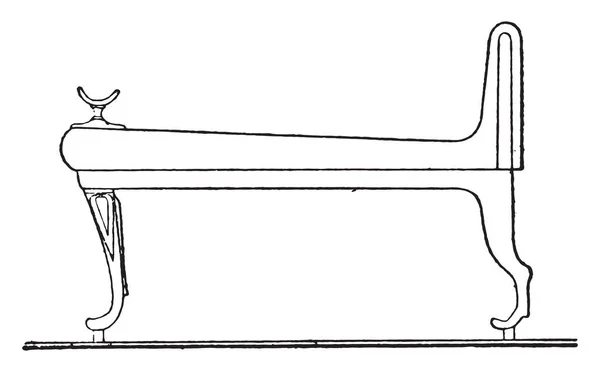 Ägyptisches Bett Gravierte Vintage Illustration Privatleben Der Antiken Familie 1881 — Stockvektor