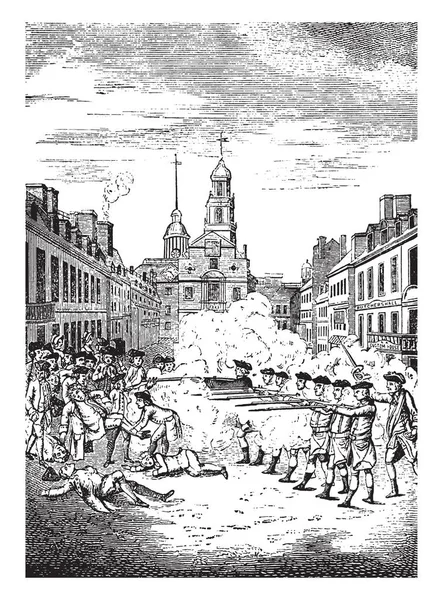 Boston Massacre Foi Como Incidente Que Soldados Exército Britânico Atiraram — Vetor de Stock