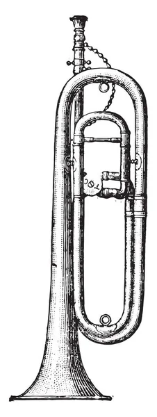 Clarion Trompeta Ilustración Grabada Vintage Enciclopedia Industrial Lami 1875 — Archivo Imágenes Vectoriales