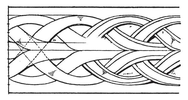 中世の濃縮トーラス成形が丸い棒 北部の Interlacement バンド ビンテージの線の描画や彫刻イラストのツイスト バンドルにリボン — ストックベクタ