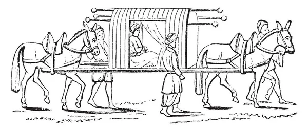 Transportación Cubierta Basura Que Representa Una Silla Sedán Dibujo Línea — Archivo Imágenes Vectoriales