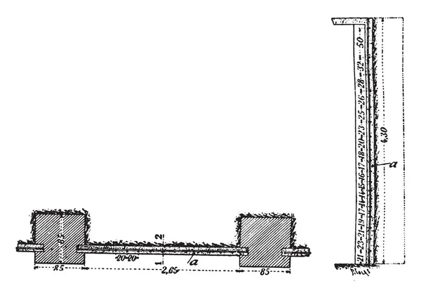 擁壁武器セメント Hennebique システム ビンテージの刻まれた図 産業百科事典 1875 — ストックベクタ